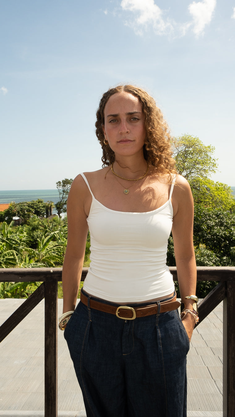 White Spaghetti Top
