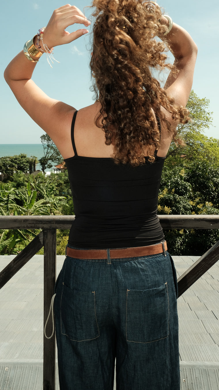 Black Spaghetti Top