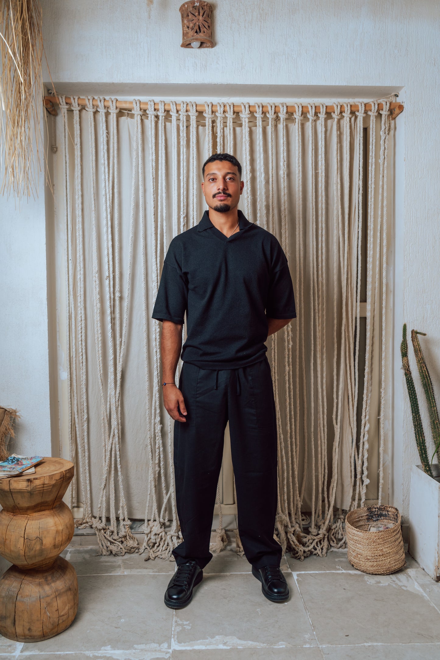 Men’s black linen pants