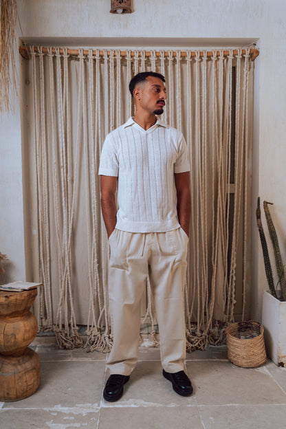 Men’s beige linen pants