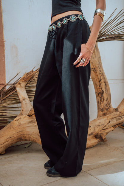 Black linen pants