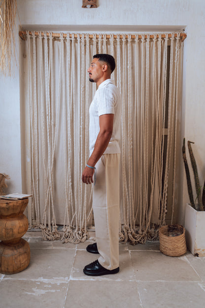 Men’s beige linen pants