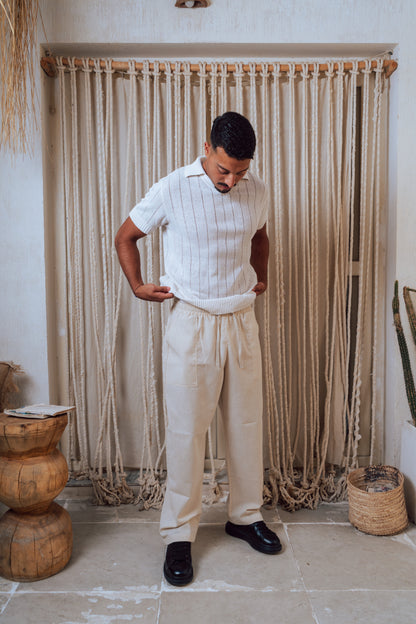 Men’s beige linen pants