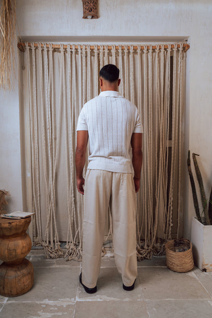 Men’s beige linen pants