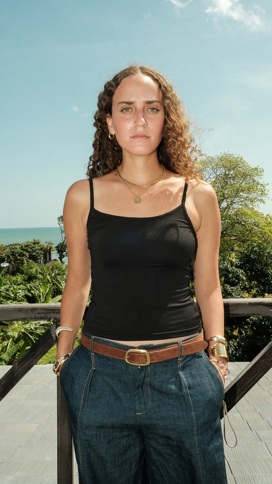 Black Spaghetti Top